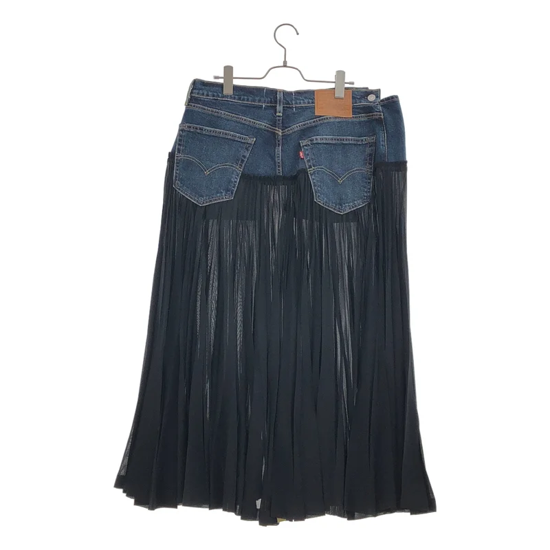 JUNYA WATANABE / ジュンヤワタナベ | 2023SS | × Levi’s / デニムドッキング プリーツスカート | S | レディース