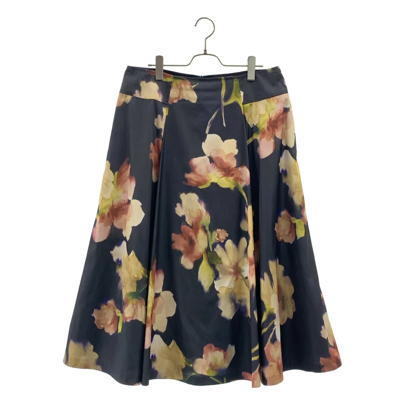 WEEKEND MAX MARA / ウィークエンドマックスマーラ | フラワープリント タック ロングスカート | 48 | レディース