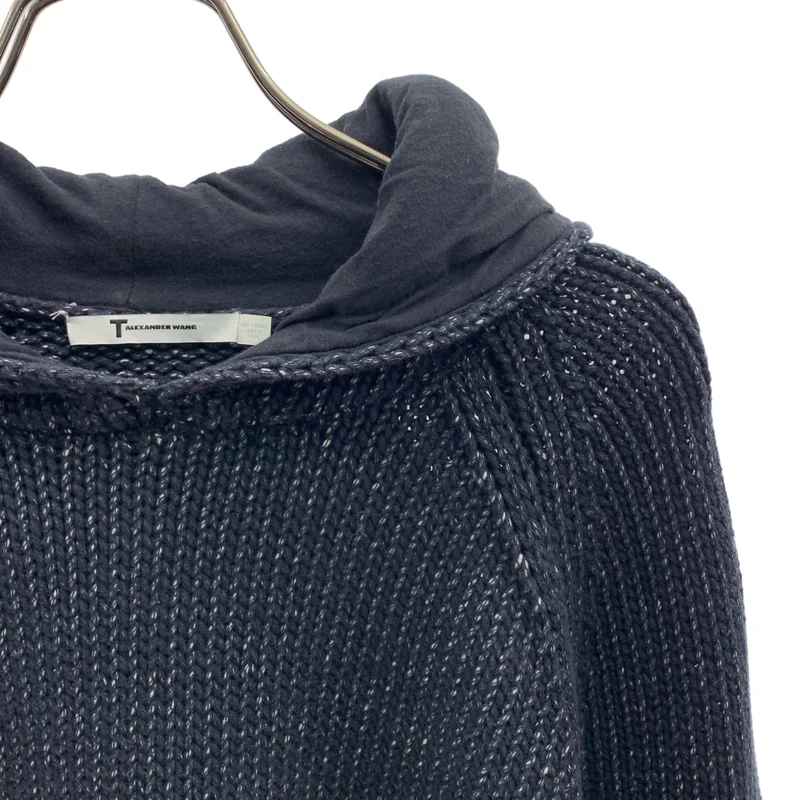 T by Alexander Wang / ティーバイアレキサンダーワン | コットン ケーブルニットフーディー | XS | レディース