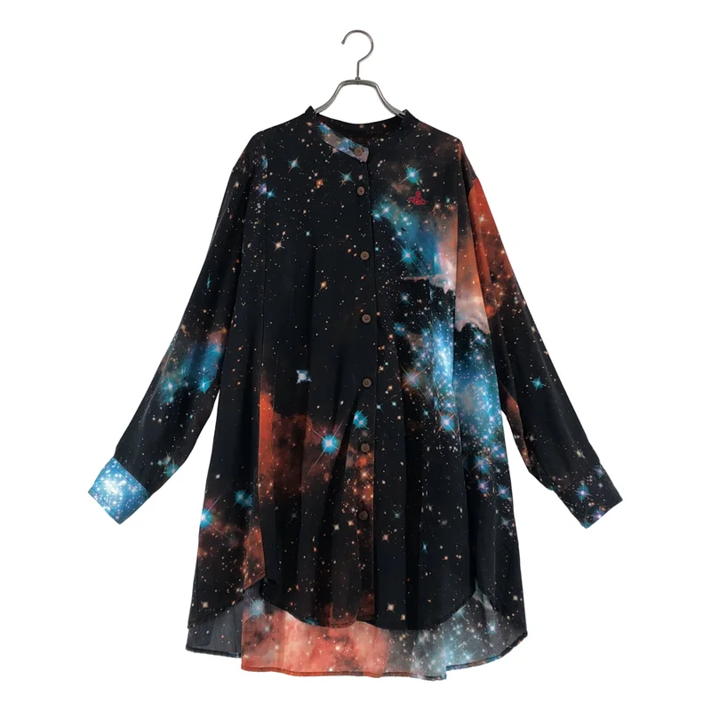 VIVIENNE WESTWOOD RED LABEL / ヴィヴィアンウエストウッドレッドレーベル | GALAXY ギャラクシー オーバーサイズ バンドカラーシャツ | 0 | レディース