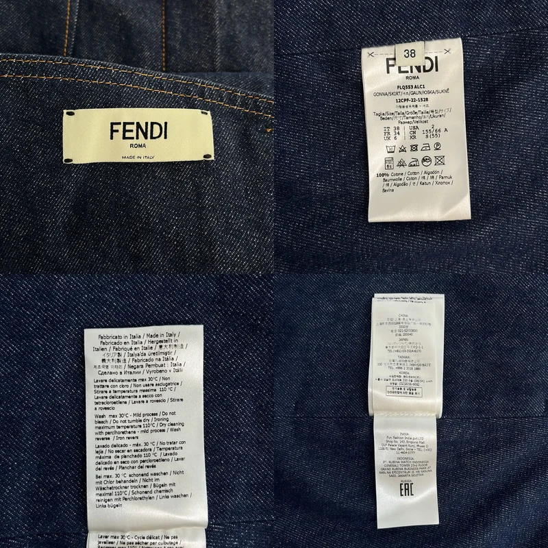 FENDI / フェンディ | レイヤード デニムミニスカート | 38 | レディース