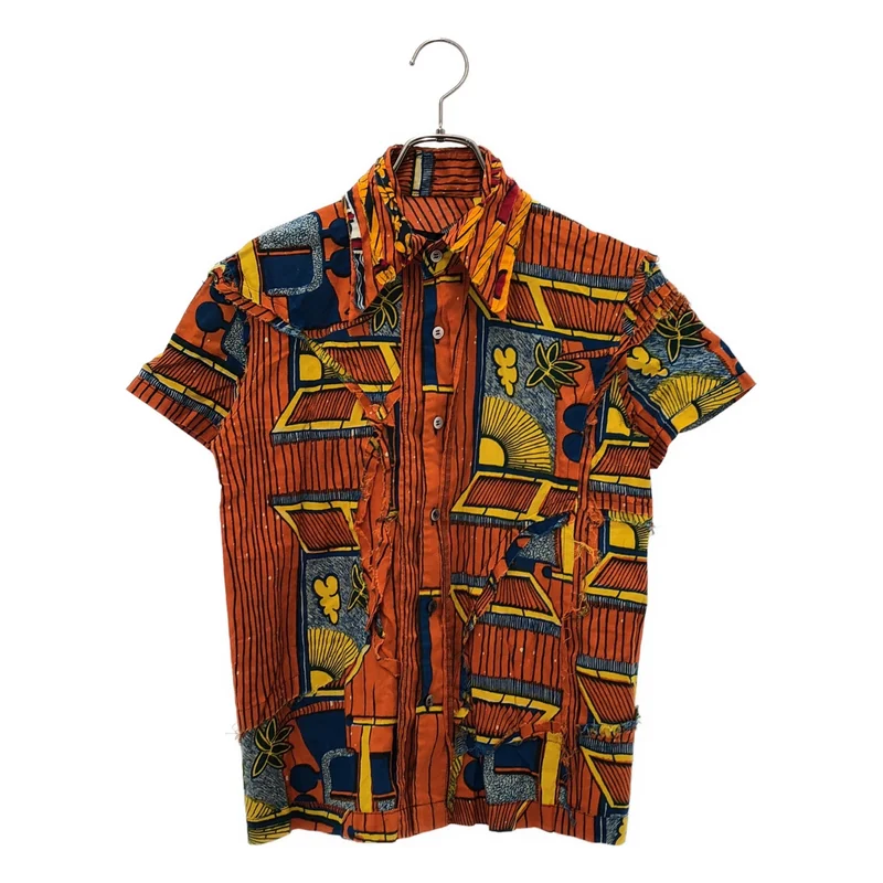tricot COMME des GARCONS / トリココムデギャルソン | 2003SS | 総柄 カットオフ 半袖シャツ | M | レディース