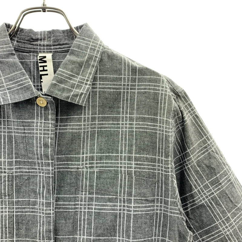 MHL. / エムエイチエルマーガレットハウエル | コットン チェック ショートスリーブ ワンピース | 2 | レディース