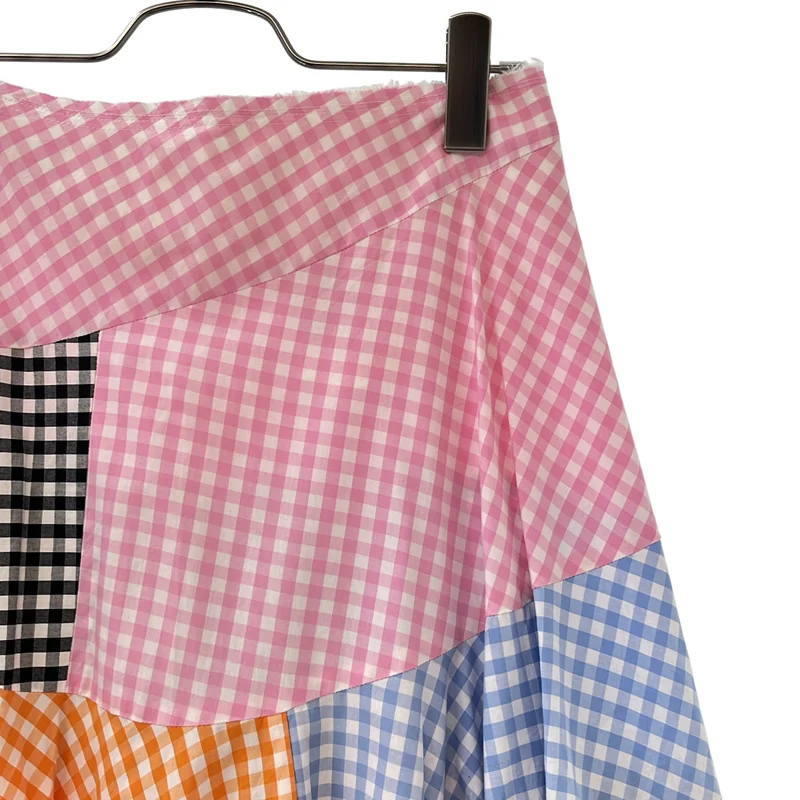 COMME des GARCONS / コムデギャルソン | 2005SS | 再構築 コットン チェック サーキュラースカート | M | レディース