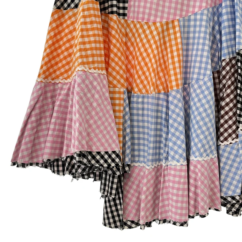 COMME des GARCONS / コムデギャルソン | 2005SS | 再構築 コットン チェック サーキュラースカート | M | レディース