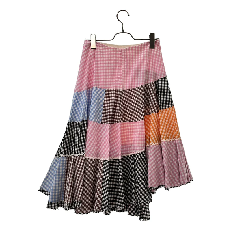 COMME des GARCONS / コムデギャルソン | 2005SS | 再構築 コットン チェック サーキュラースカート | M | レディース