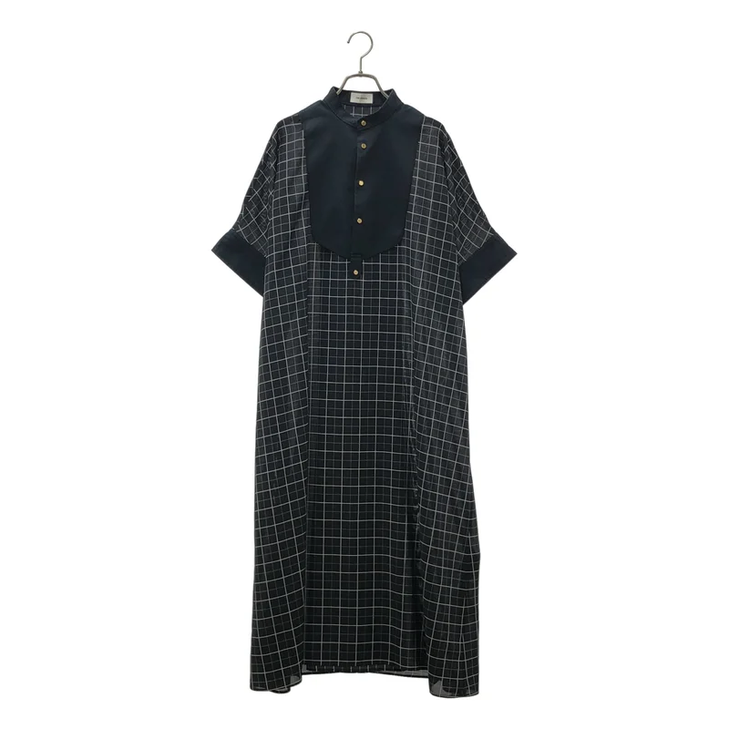 THE RERACS / ザリラクス | ビブフロント チェック ロングシャツ ワンピース | 36 | レディース