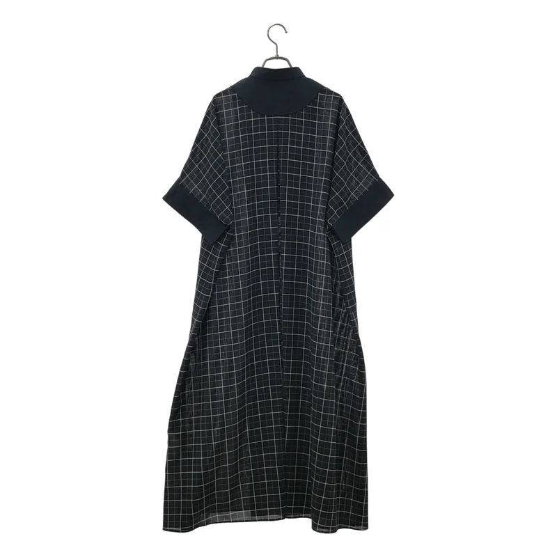THE RERACS / ザリラクス | ビブフロント チェック ロングシャツ ワンピース | 36 | レディース