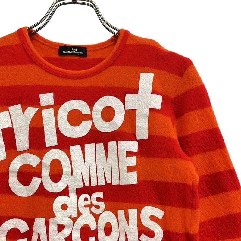 tricot COMME des GARCONS / トリココムデギャルソン | 2002AW | ウール ボーダー ロゴプリント ロングスリーブTシャツ |