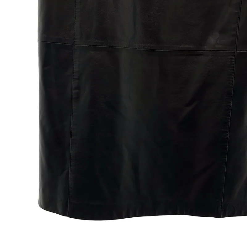 WEEKEND MAX MARA / ウィークエンドマックスマーラ | 羊革 ラムレザー バックジップ ワンピース / 裏地付き | 42 | レディース