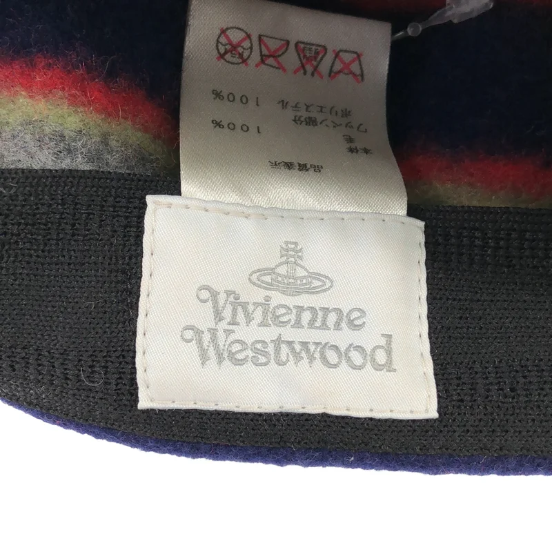 Vivienne Westwood / ヴィヴィアンウエストウッド | ウール ボーダー ポンポン 帽子 | S/M | その他
