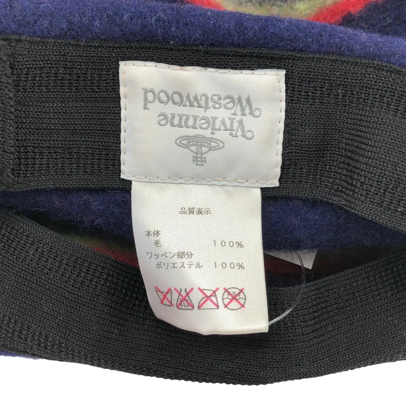 Vivienne Westwood / ヴィヴィアンウエストウッド | ウール ボーダー ポンポン 帽子 | S/M | その他
