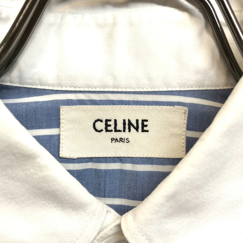 CELINE / セリーヌ | トリオンフ刺しゅう ストライプ クロップドシャツ |