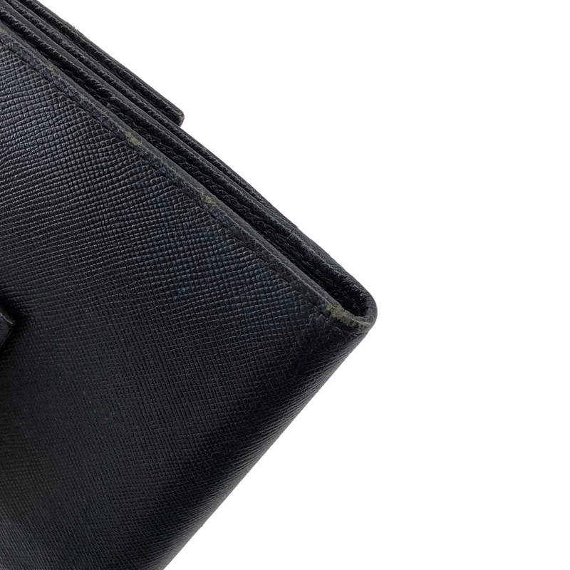 PRADA / プラダ | サフィアレザー ダブルスナップ 2つ折り ウォレット |