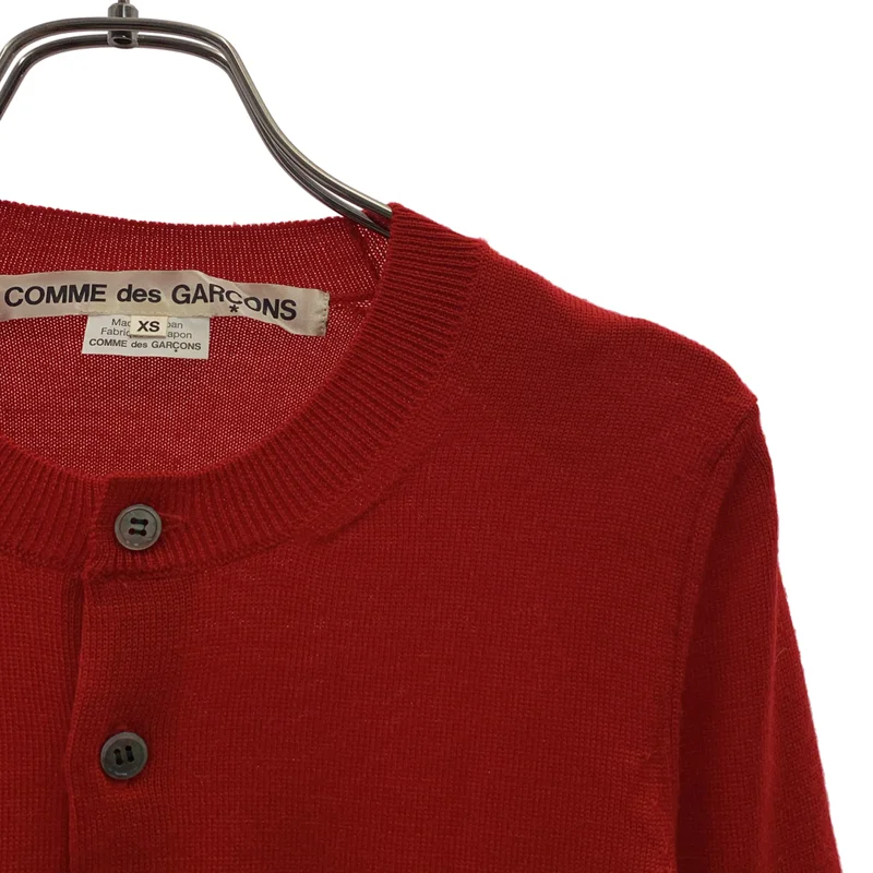 COMME des GARCONS / コムデギャルソン | 2016AW | ウール 柄切替 クルーネックカーディガン | XS | レディース
