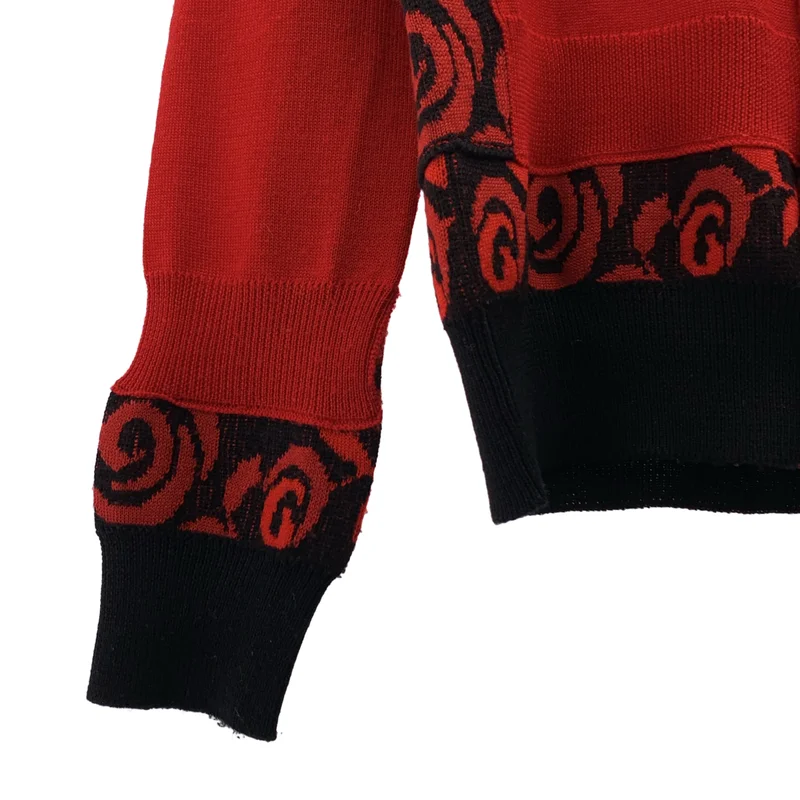 COMME des GARCONS / コムデギャルソン | 2016AW | ウール 柄切替 クルーネックカーディガン | XS | レディース
