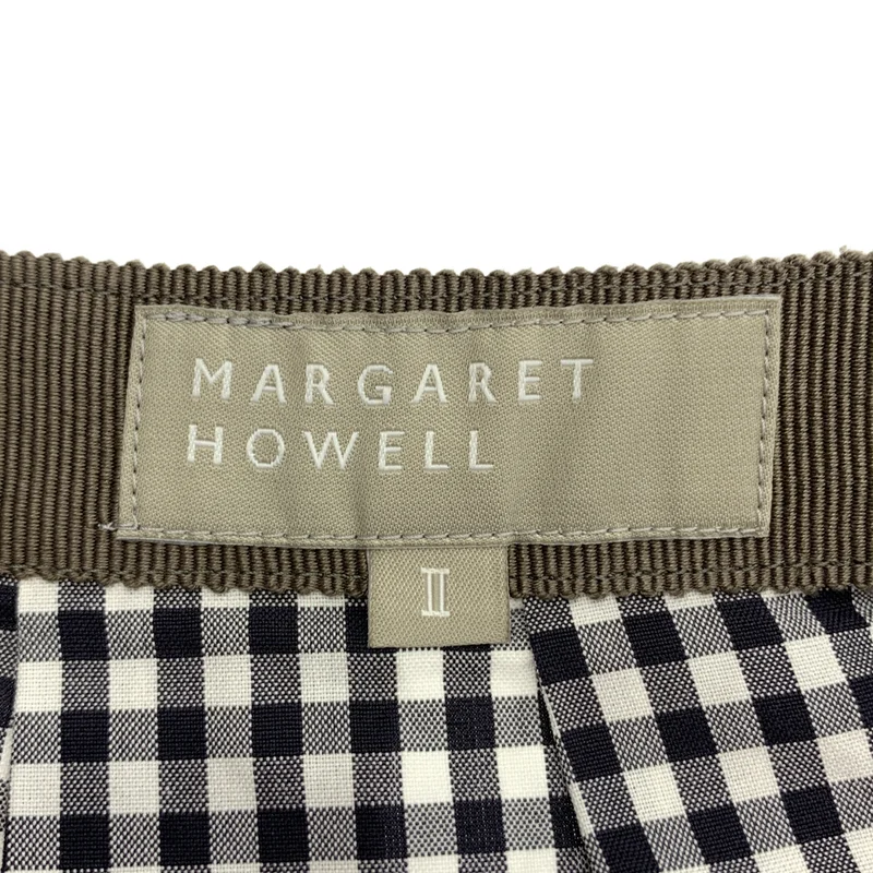 MARGARET HOWELL / マーガレットハウエル | コットン ギンガムチェック タック スカート | 2 | レディース