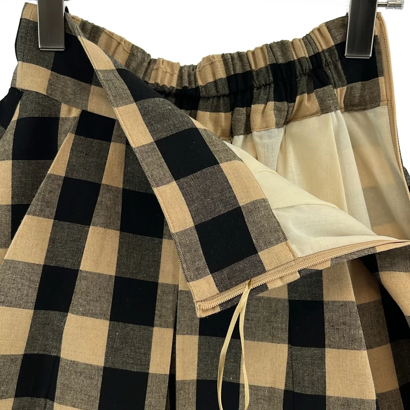 SEVEN TEN by MIHO KAWAHITO / セブンテンバイミホカワヒト | 2024SS | チェック ハイウエストフレアキュロット パンツ | XS | レディース