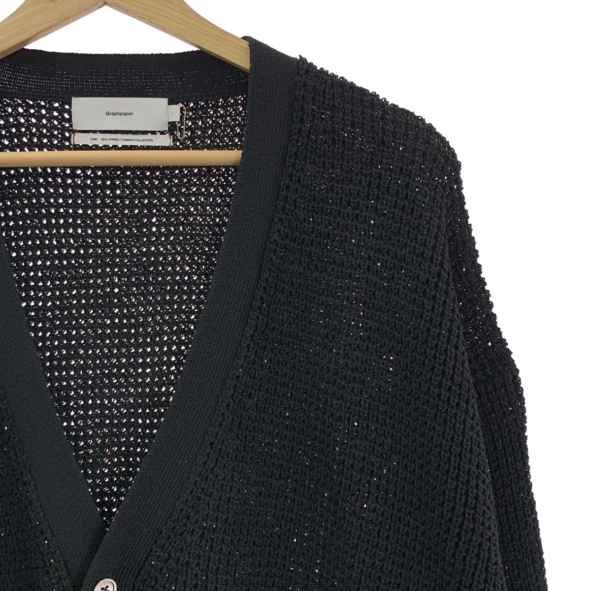 Graphpaper / グラフペーパー | 2024SS | Linen SOLOTEX Knit Cardigan リネン ニットカーディガン | 1 | ブラック | レディース Graphpaper / グラフペーパー | 2024SS | Linen SOLOTEX Knit Cardigan