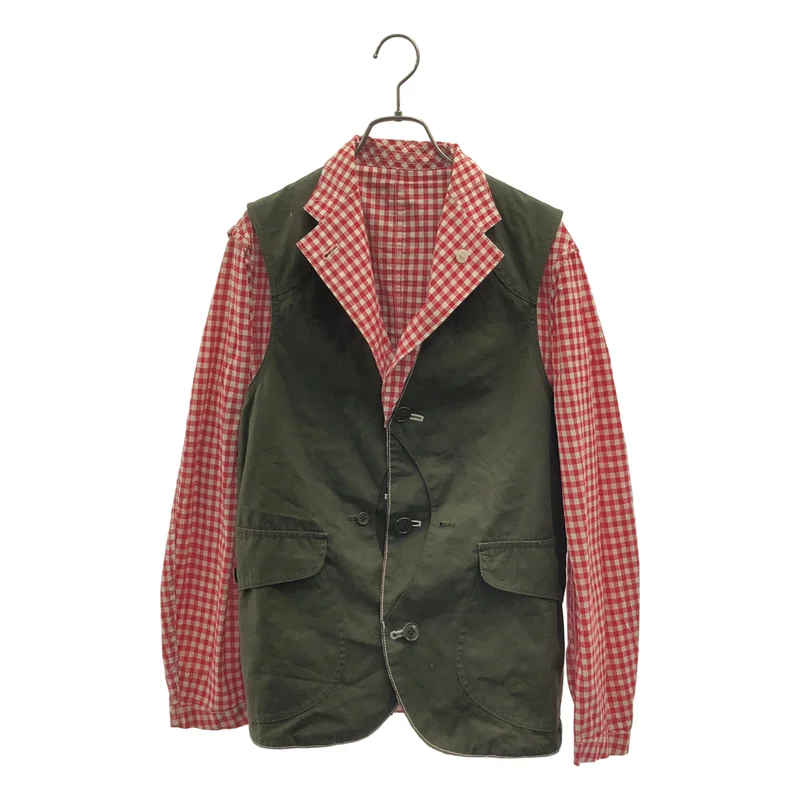 JUNYAWATANABE COMMEdesGARCONS MAN / ジュンヤワタナベマン | 2009SS | リバーシブル 総柄 ハンティングベスト ドッキング シングルジャケット | SS | メンズ