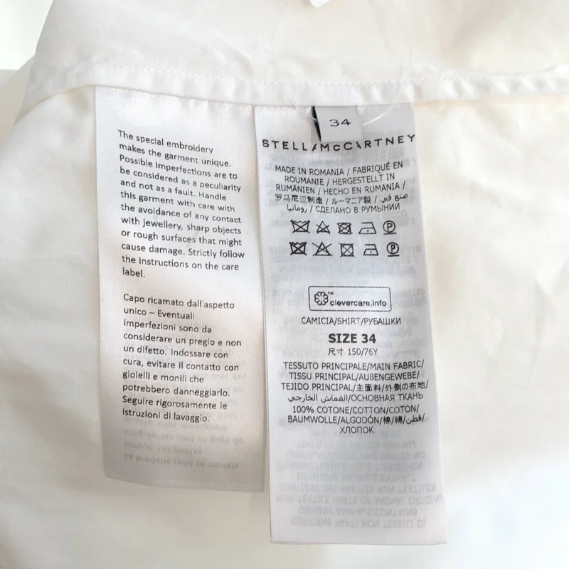 STELLA McCARTNEY / ステラマッカートニー | 2023SS | × 奈良美智 / コットン Upset Kitty 刺しゅうシャツ | 34 | レディース