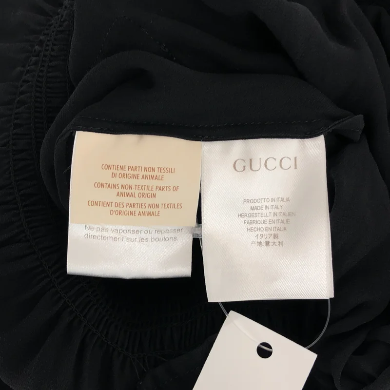 GUCCI / グッチ | シルク ギャザーシャツワンピース | 36 | レディース