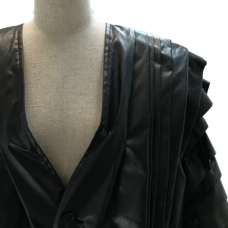 JUNYA WATANABE / ジュンヤワタナベ | 2022AW | フェイクレザー プリーツコート | S | レディース
