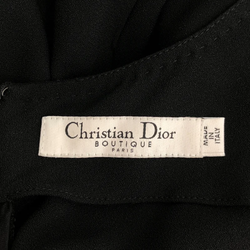 Christian Dior / クリスチャンディオール | シャーリング ノースリーブ ワンピース | 38 | レディース