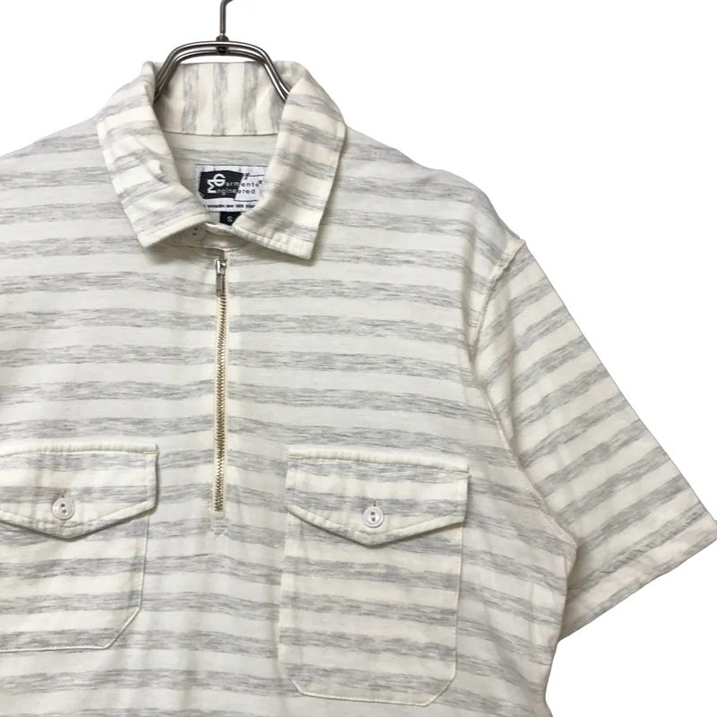 Engineered Garments / エンジニアドガーメンツ | ハーフジップ ボーダー ポロ カットソー | S | メンズ
