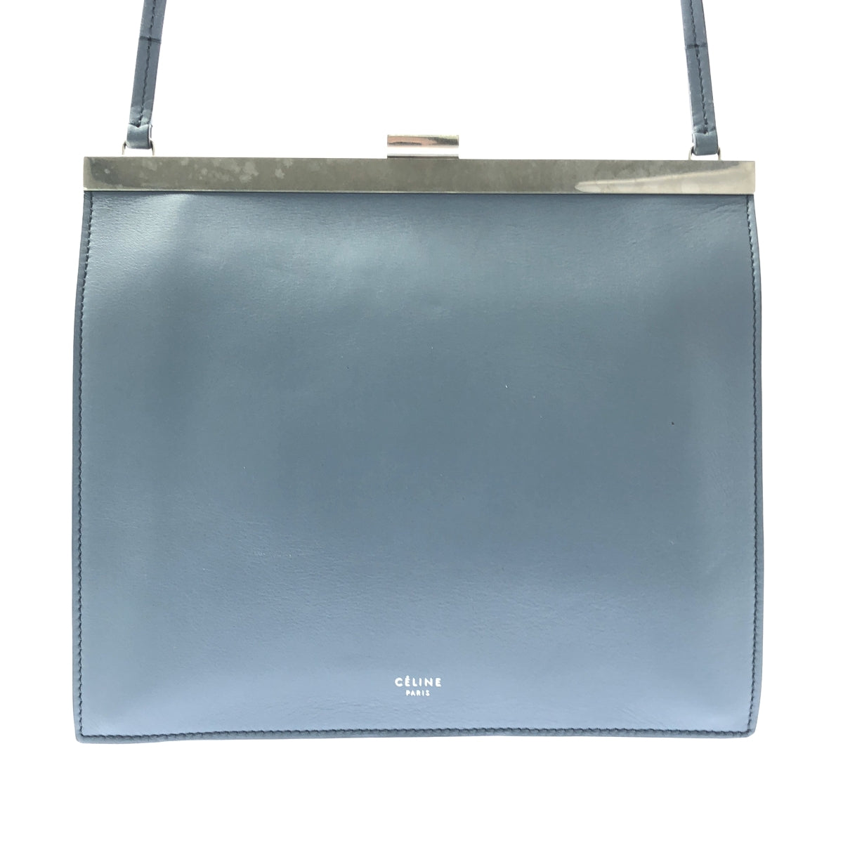 【美品】  CELINE / セリーヌ | フィービー期 クラスプミニ レザー ショルダーバッグ | ブルーグレー | レディース 美品】 CELINE / セリーヌ | フィービー期 クラスプミニ レザー