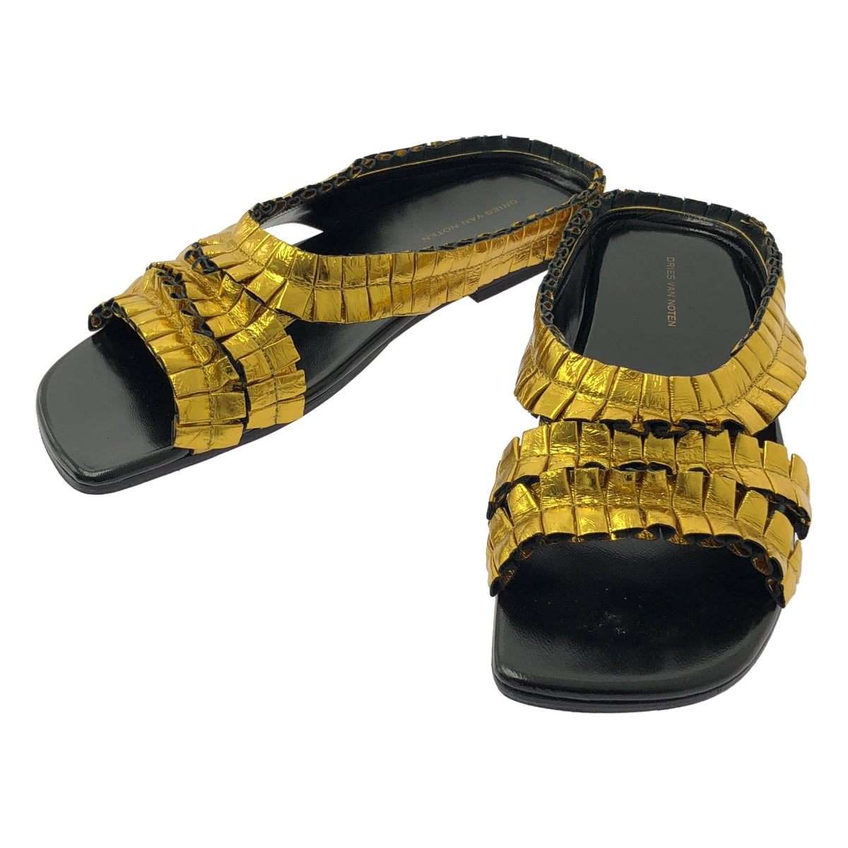 美品】 DRIES VAN NOTEN / ドリスヴァンノッテン | レザー フリル 装飾