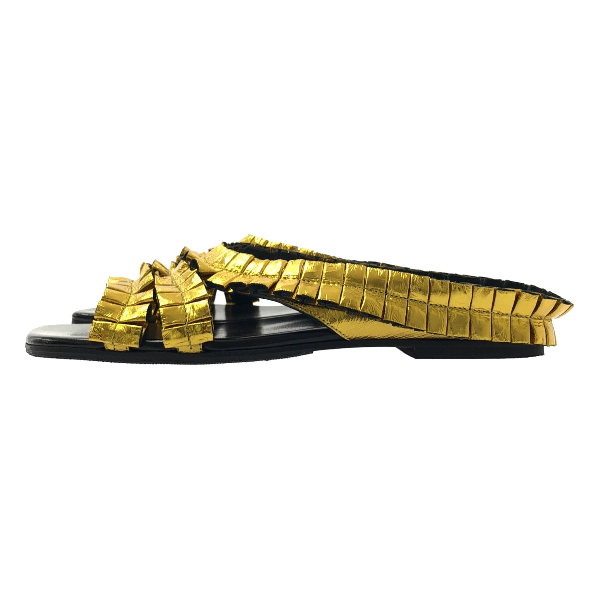 美品】 DRIES VAN NOTEN / ドリスヴァンノッテン | レザー フリル 装飾