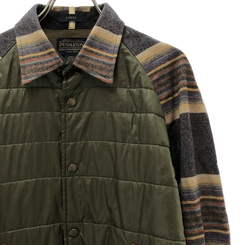 eye JUNYA WATANABE COMME des GARCONS MAN / アイジュンヤワタナベ マン | 2018AW | × PENDLETON / ウール ナイロン切り替え パデッドシャツジャケット | S | メンズ