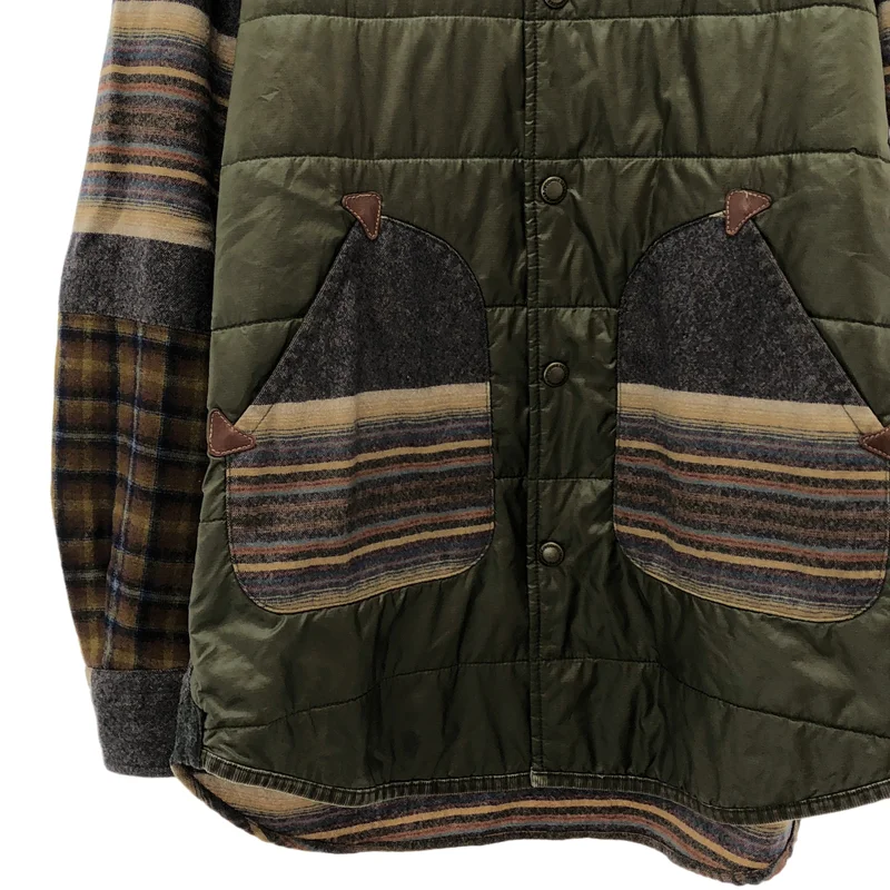 eye JUNYA WATANABE COMME des GARCONS MAN / アイジュンヤワタナベ マン | 2018AW | × PENDLETON / ウール ナイロン切り替え パデッドシャツジャケット | S | メンズ