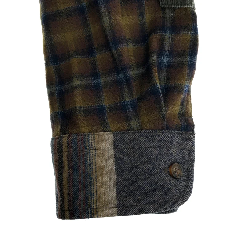 eye JUNYA WATANABE COMME des GARCONS MAN / アイジュンヤワタナベ マン | 2018AW | × PENDLETON / ウール ナイロン切り替え パデッドシャツジャケット | S | メンズ