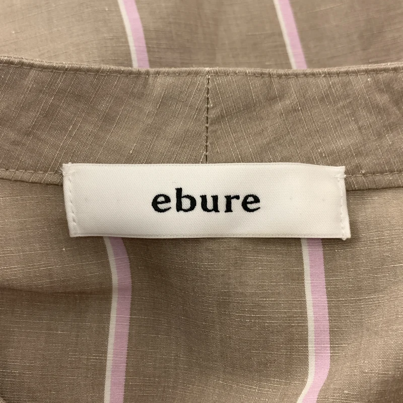 ebure / エブール | コットンリネンストライプノースリーブワンピース | 38 | レディース