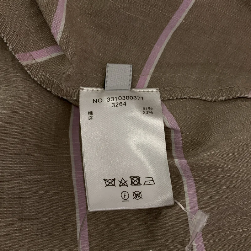 ebure / エブール | コットンリネンストライプノースリーブワンピース | 38 | レディース