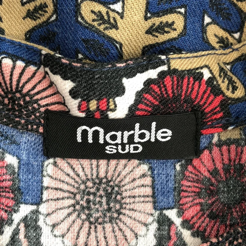 marble SUD / マーブルシュッド | 総柄 バンドカラー シャツワンピース |