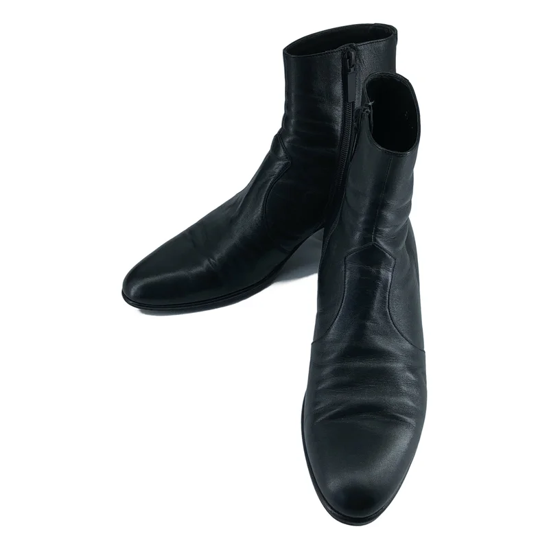 SAINT LAURENT PARIS / サンローランパリ | JOEY ジョーイ レザー サイドジップブーツ | 41 | メンズ