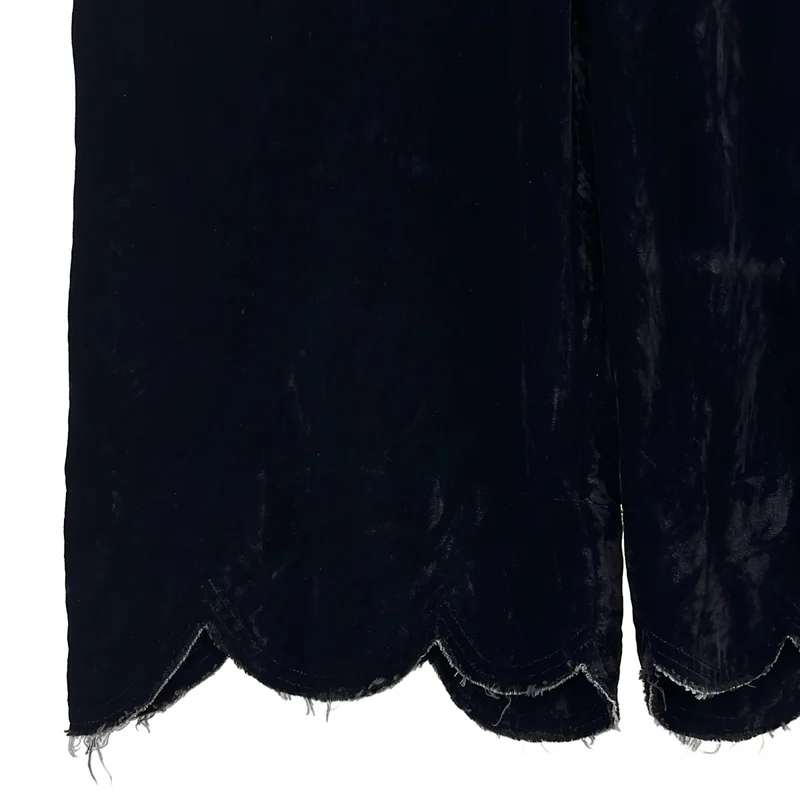 COMME des GARCONS COMME des GARCONS / コムコム | カットオフ スカラップ ベロア ワイド イージーパンツ | S | レディース