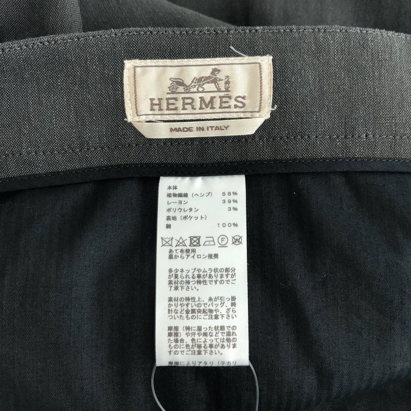HERMES / エルメス | ヘンプ レーヨン ストレッチ ワイドスラックス | 48 | メンズ