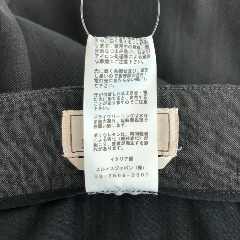 HERMES / エルメス | ヘンプ レーヨン ストレッチ ワイドスラックス | 48 | メンズ