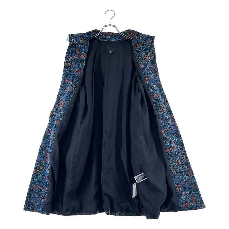 ANNA SUI / アナスイ | 総柄 フラワー ジャガード ファーフーディ コート / 総裏地 | 4 | レディース