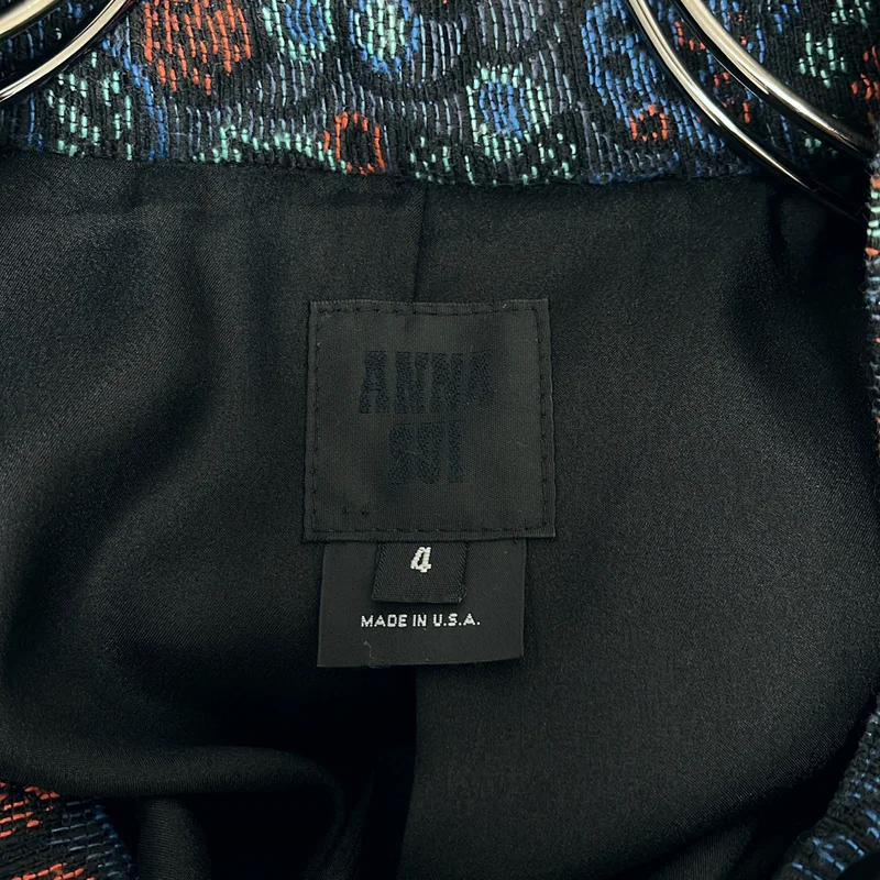 ANNA SUI / アナスイ | 総柄 フラワー ジャガード ファーフーディ コート / 総裏地 | 4 | レディース