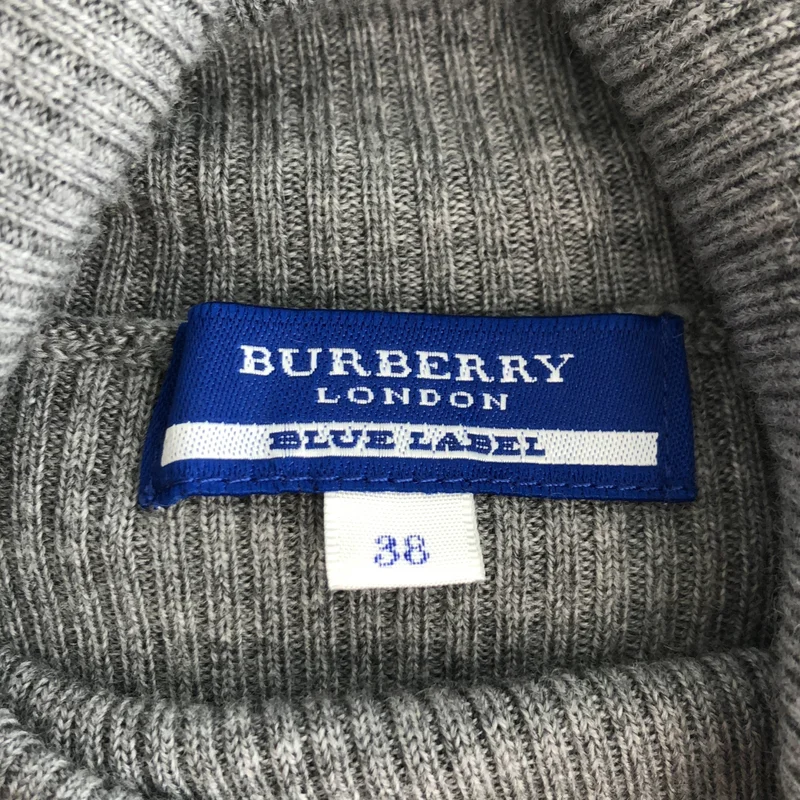 BURBERRY BLUE LABEL / バーバリーブルーレーベル | ウール ロゴ刺しゅう タートルネックニット | 38 | レディース