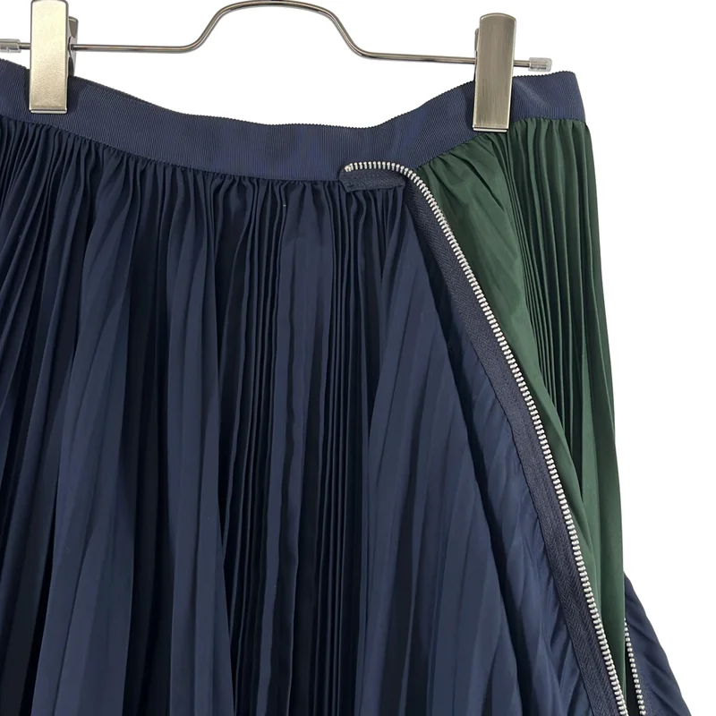 sacai / サカイ | Cotton Poplin Zipper Skirt コットン ポプリン ジップ プリーツスカート | 2 | レディース