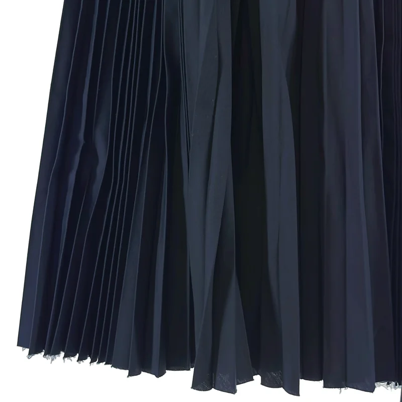 sacai / サカイ | Cotton Poplin Zipper Skirt コットン ポプリン ジップ プリーツスカート | 2 | レディース