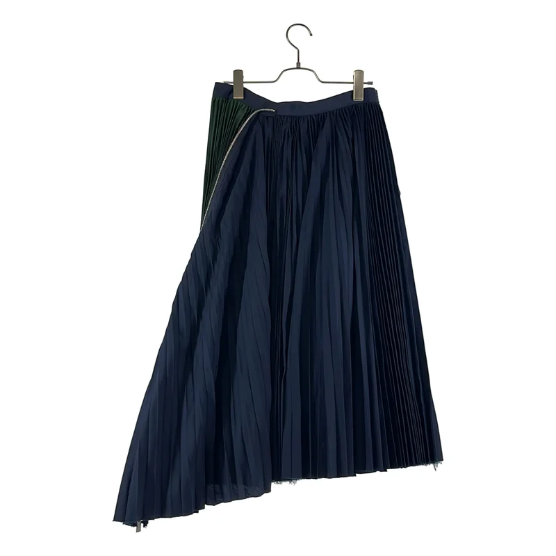 sacai / サカイ | Cotton Poplin Zipper Skirt コットン ポプリン ジップ プリーツスカート | 2 | レディース