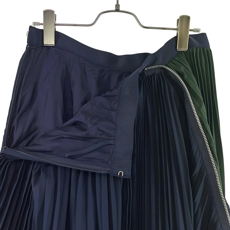 sacai / サカイ | Cotton Poplin Zipper Skirt コットン ポプリン ジップ プリーツスカート | 2 | レディース