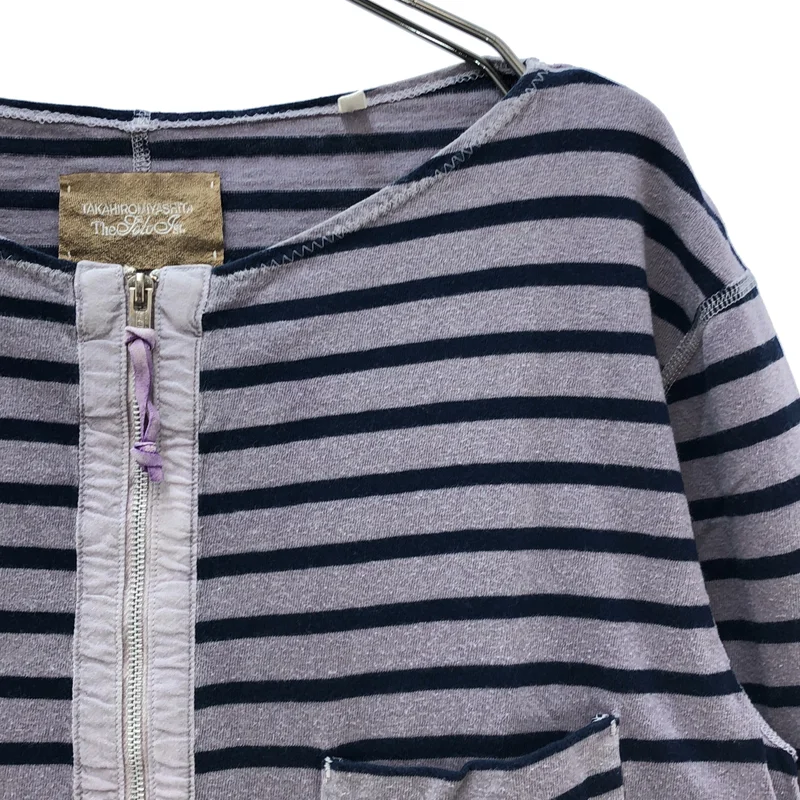 TAKAHIROMIYASHITA The Soloist / タカヒロミヤシタザソロイスト | 2012AW | classic boat neck zipper shirt / コットン ボートネック ジップアップ ボーダーカットソー | S | メンズ